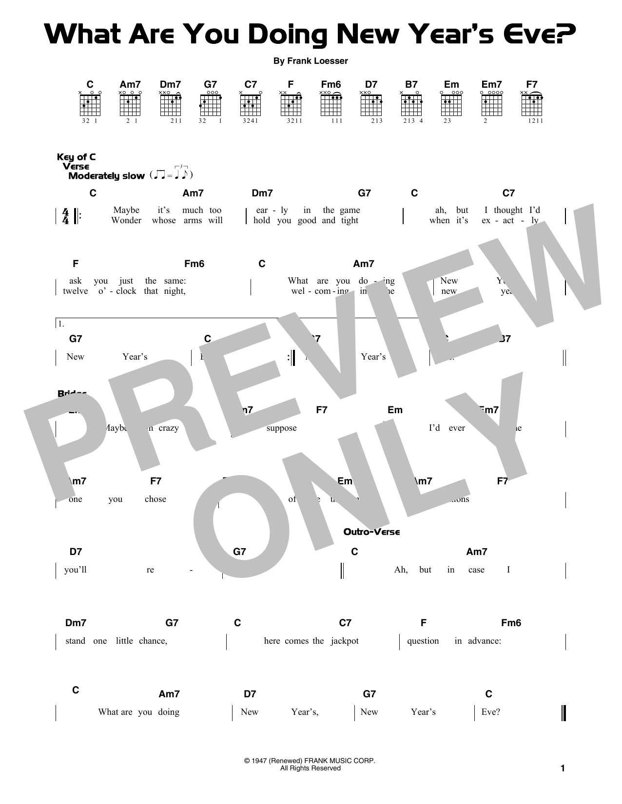 Product gallery: Page 1 of 1 What Are You Doing New Year's Eve?, Frank Loesser