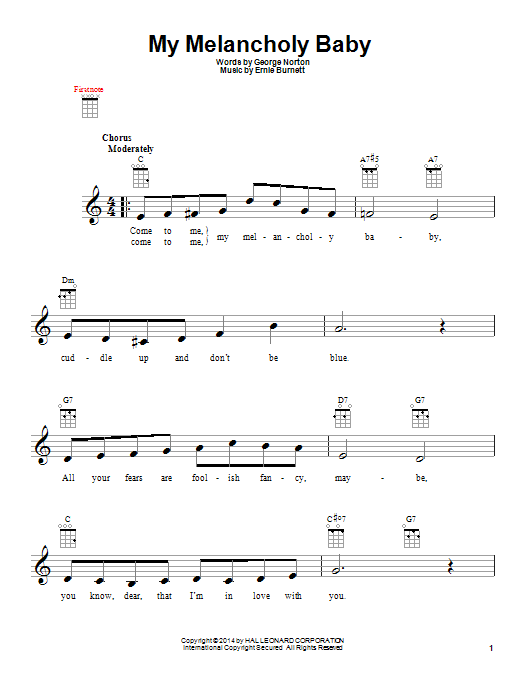Product gallery: Page 1 of 1 My Melancholy Baby, Ernie Burnett