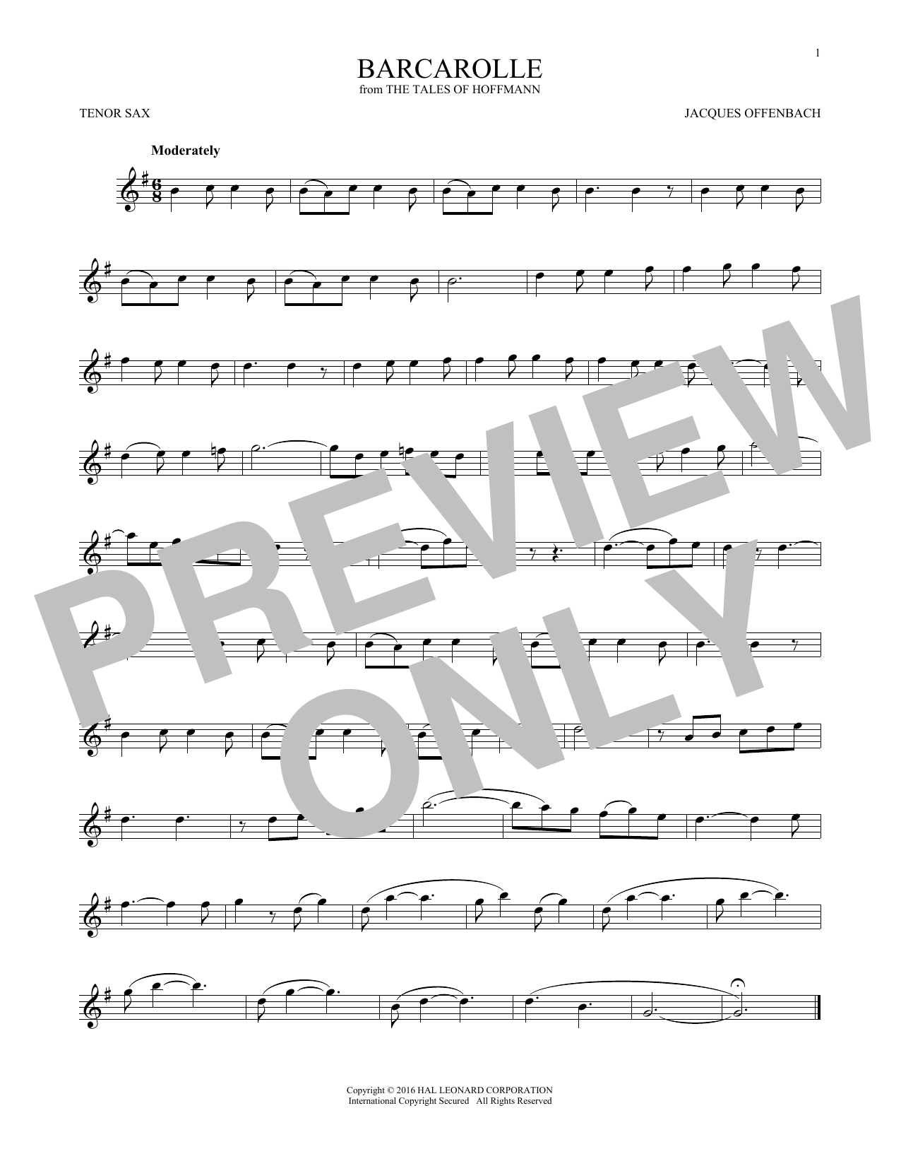 Product gallery: Page 1 of 1 Barcarolle, Jacques Offenbach