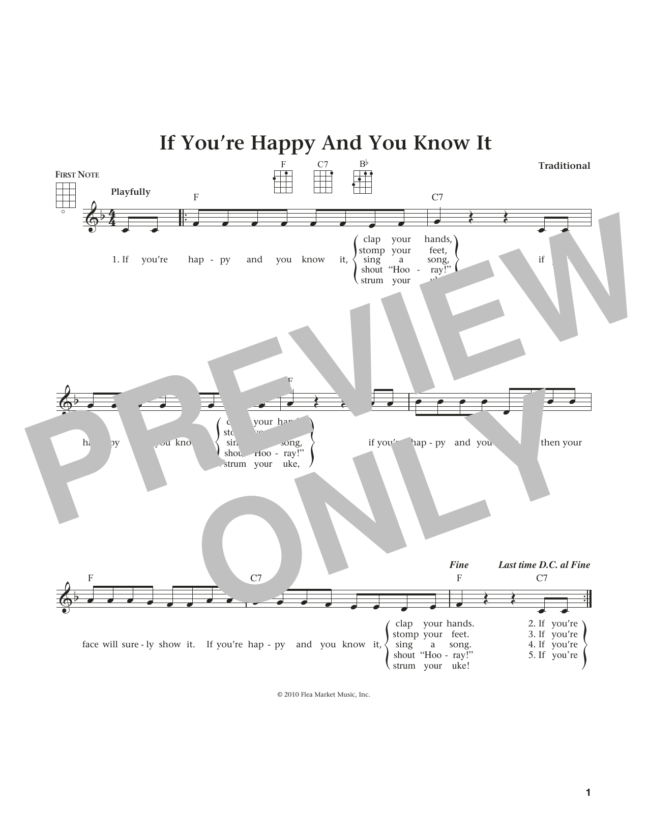 Product gallery: Page 1 of 1 If You're Happy And You Know It (from The Daily Ukulele) (arr. Liz and Jim Beloff), L. Smith