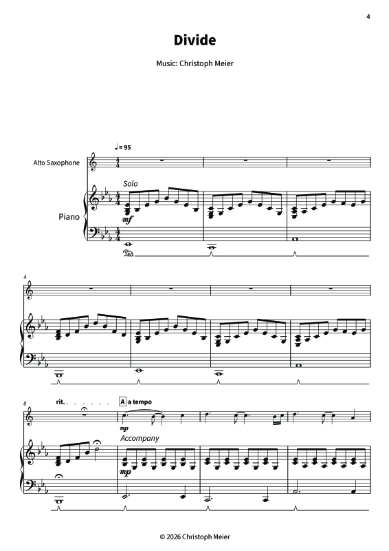 Produktgalerie: Seite 1 von 11 Divide - Gentle Melodies for Weddings, Church, and Other Occasions, , Altsaxophon und Klavier