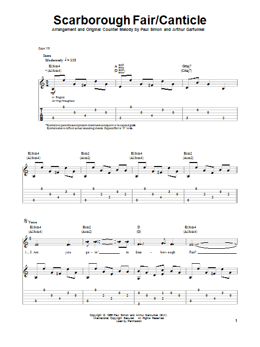 Produktgalerie: Seite 1 von 1 Scarborough Fair/Canticle, Simon & Garfunkel, Gitarre