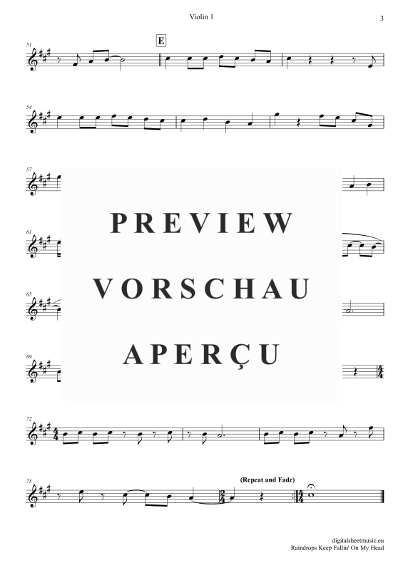 gallery: Raindrops Keep Falling On My Head, Thomas, B. J., (Violinen Trio + Klavier)