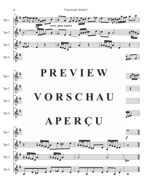 Product gallery: Page 6 of 10 Canzone per Sonare Nr. 1 - La Spiritata, , Trumpet Quartet