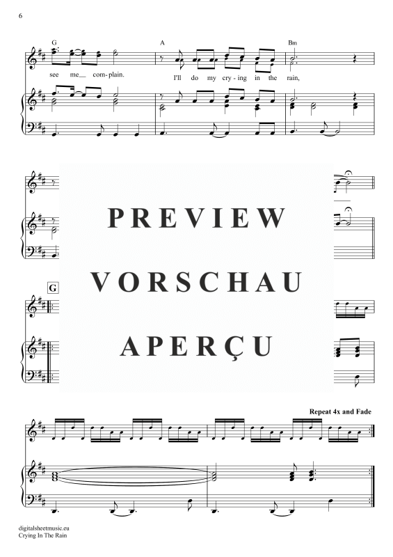 Product gallery: Page 7 of 7 Crying In The Rain , A-Ha, Piano and Voice