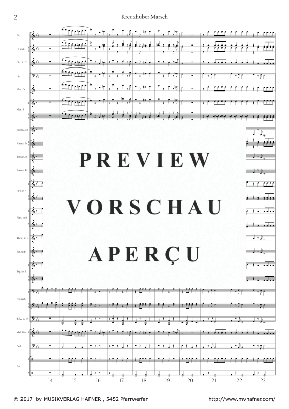 Product gallery: Page 7 of 11 Kreuzhuber Marsch, , (large wind orchestra)
