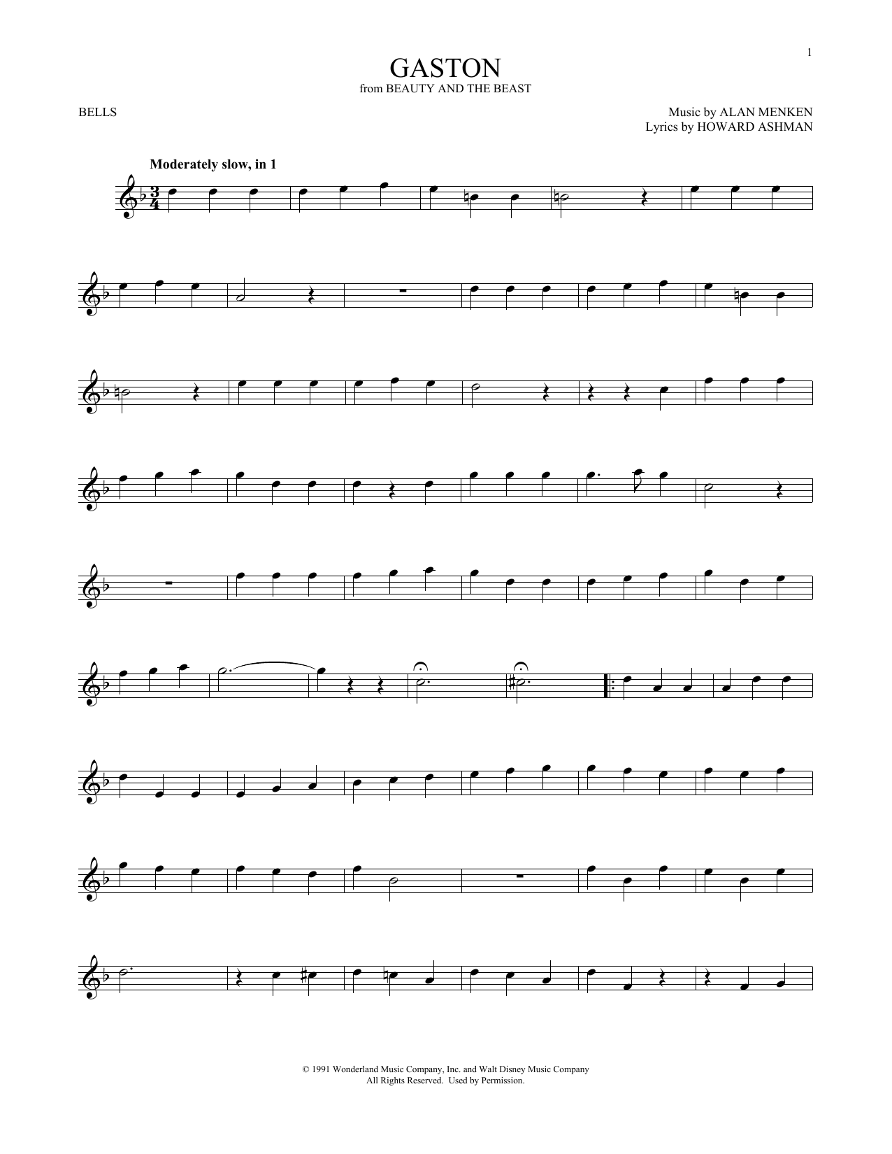 Produktgalerie: Seite 1 von 1 Gaston (from Beauty And The Beast), Alan Menken & Howard Ashman, Percussion