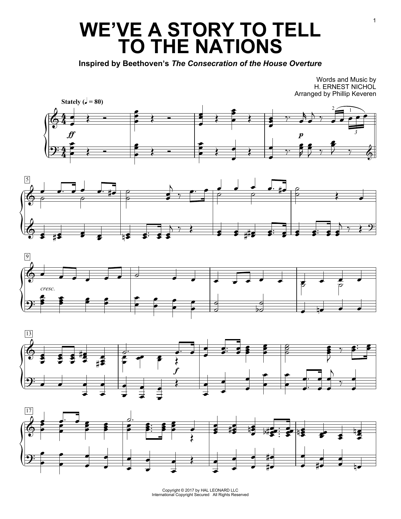Product gallery: Page 1 of 1 We've A Story To Tell To The Nations (arr. Phillip Keveren), H. Ernest Nichol
