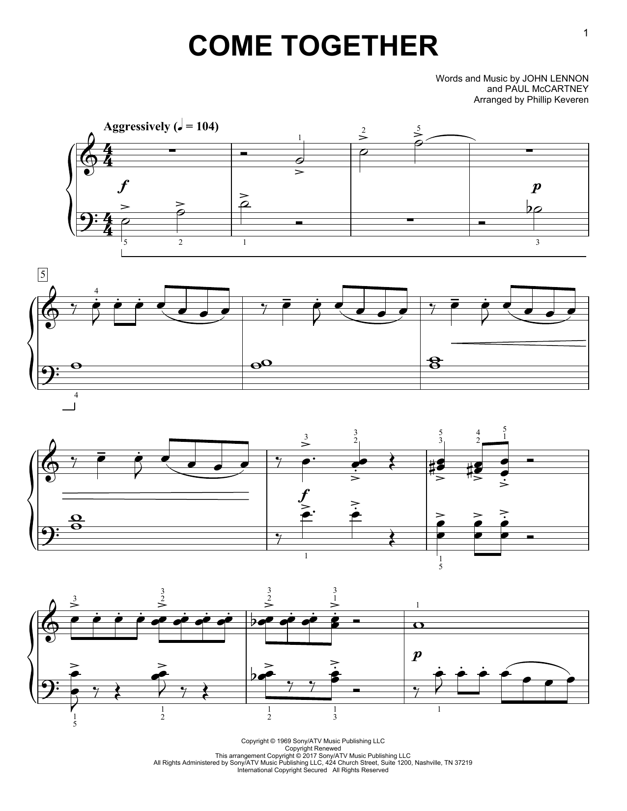 Produktgalerie: Seite 1 von 1 Come Together [Classical version] (arr. Phillip Keveren), The Beatles, Klavier