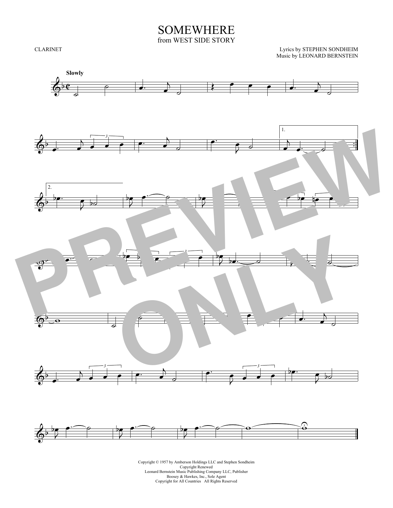 Product gallery: Page 1 of 1 Somewhere (from West Side Story), Leonard Bernstein