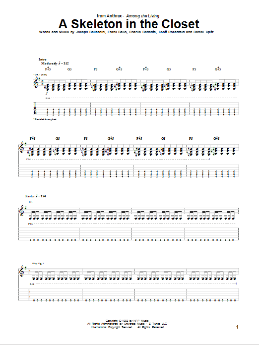 Produktgalerie: Seite 1 von 1 A Skeleton In The Closet, Anthrax, Gitarre