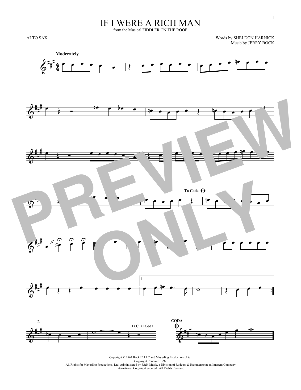 Product gallery: Page 1 of 1 If I Were A Rich Man (from Fiddler On The Roof), Bock & Harnick