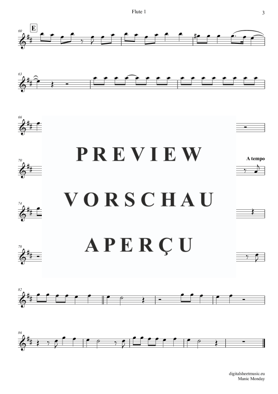 Produktgalerie: Seite 10 von 11 Manic Monday, Bangles, (Flöten Trio + Klavier)