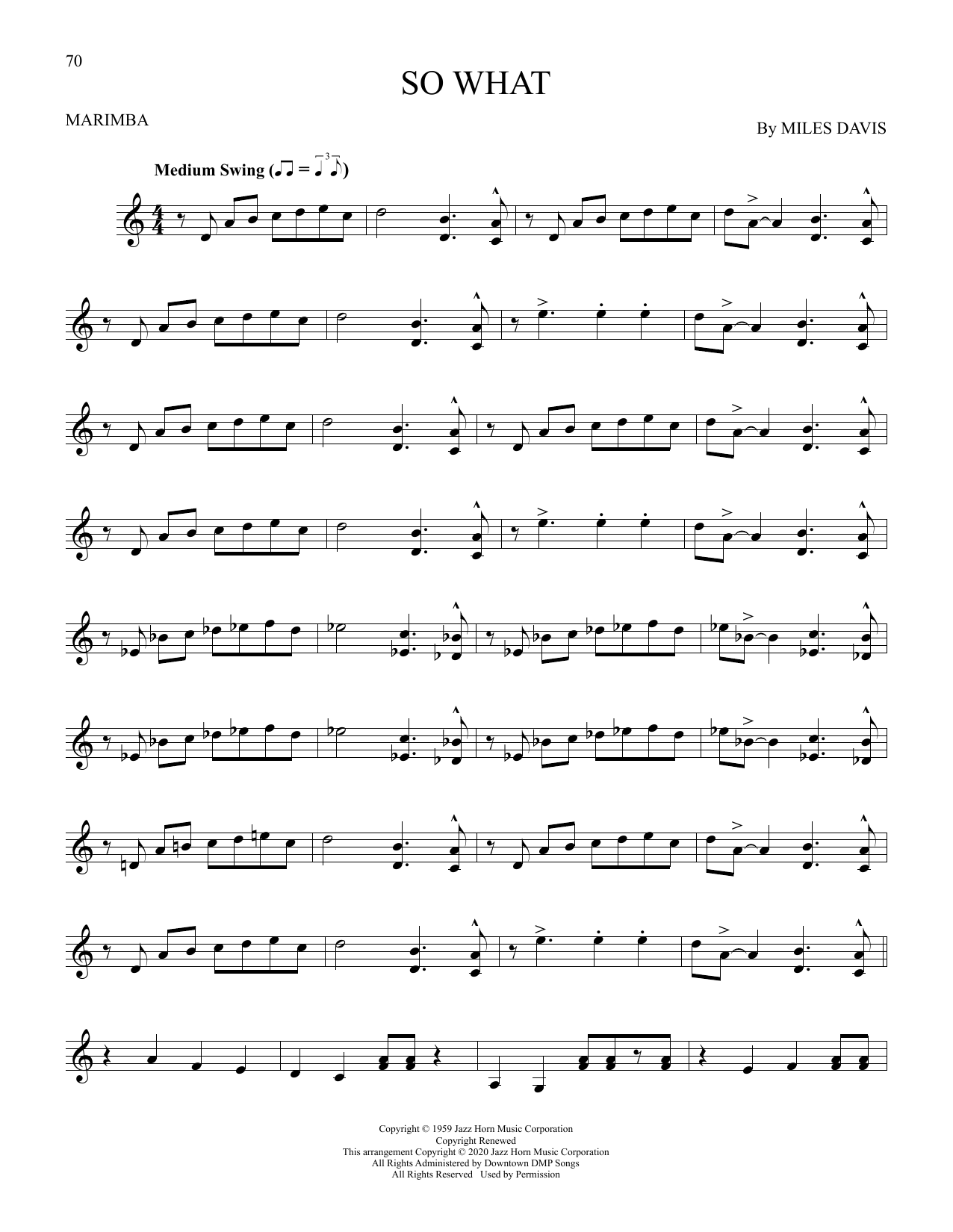 Produktgalerie: Seite 1 von 1 So What, Miles Davis, Marimba