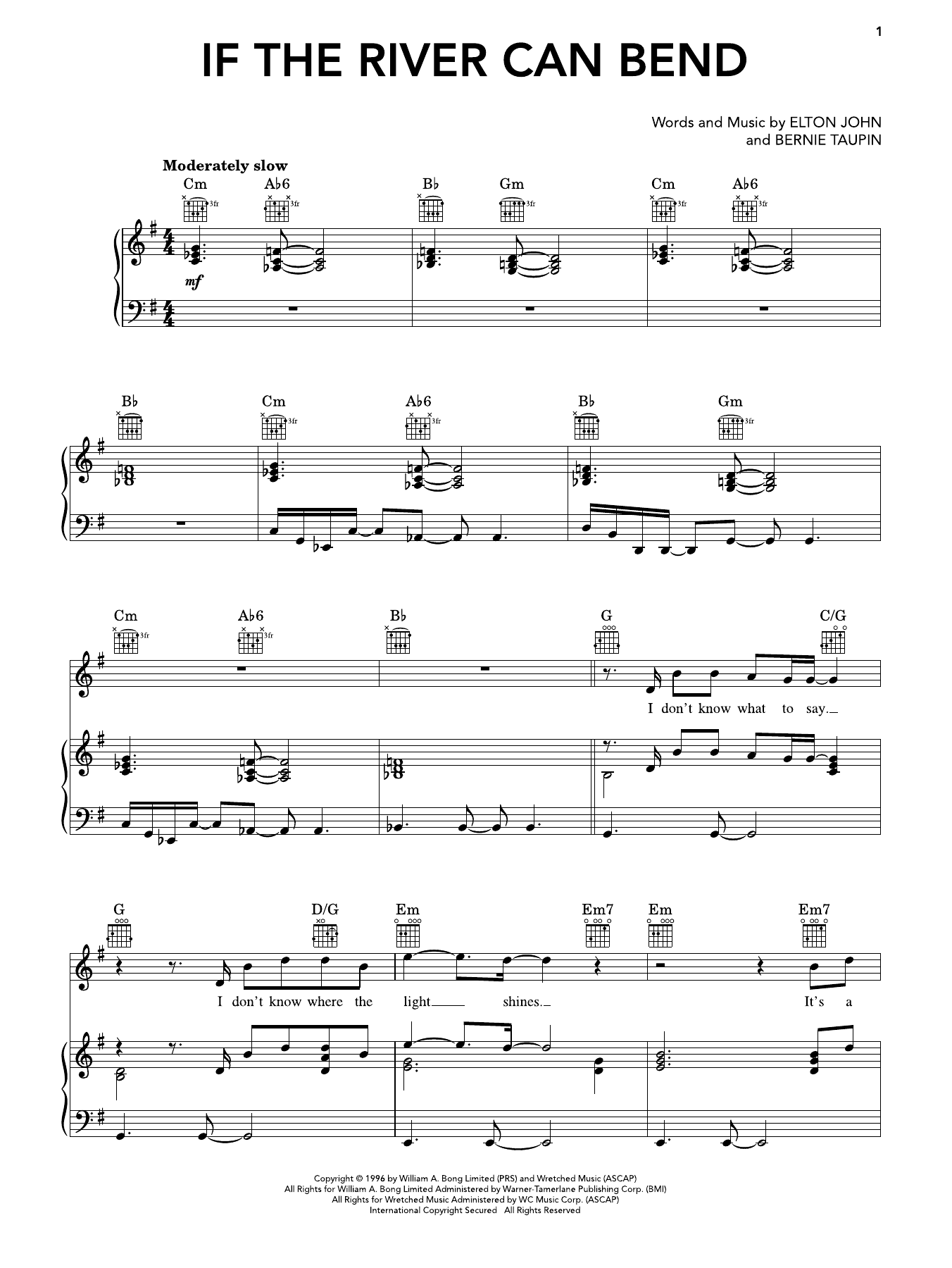 Produktgalerie: Seite 1 von 1 If The River Can Bend, Elton John, Gesang, Gitarre, Klavier