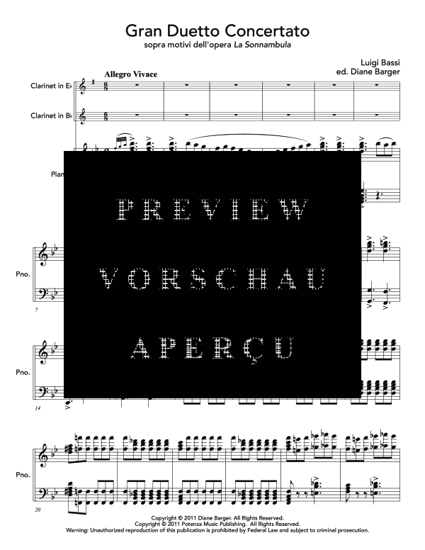Produktgalerie: Seite 5 von 11 Gran Duetto Concertato sopra motivi dell´opera La Sonnambula, , (Trio Klarinette in Es, Klarinette in B und Klavier)