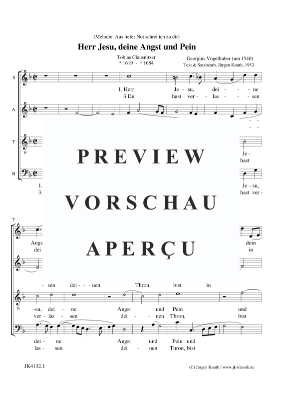 gallery: Herr Jesu, deine Angst und Pein, , Gemischter Chor