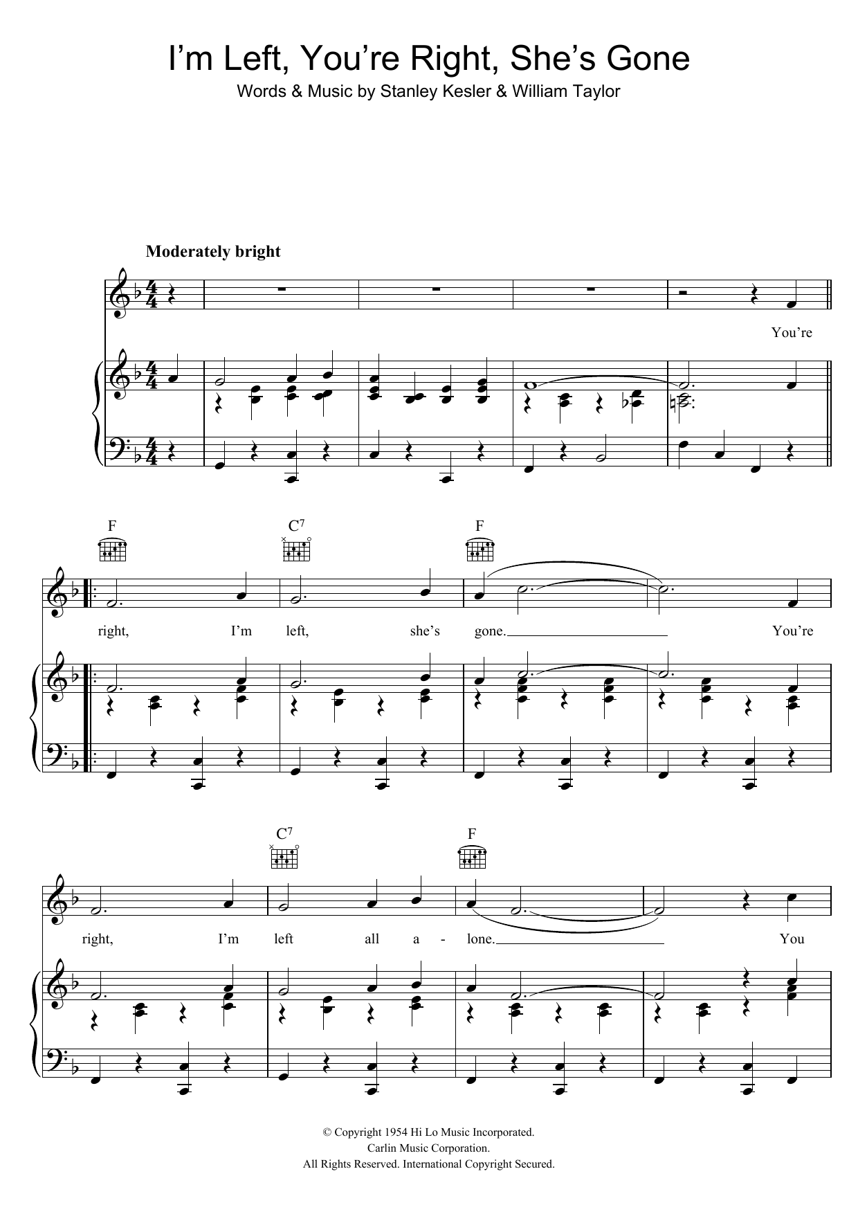 Produktgalerie: Seite 1 von 1 I'm Left, You're Right, She's Gone, Elvis Presley, Gesang, Gitarre, Klavier