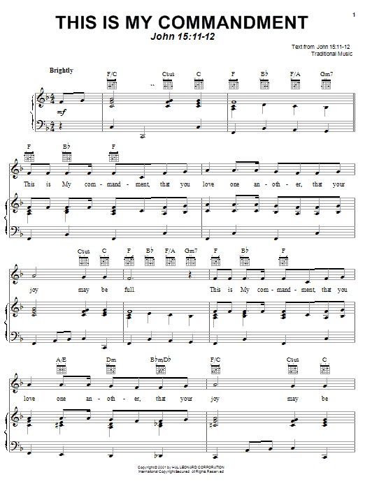 Produktgalerie: Seite 1 von 1 This Is My Commandment, Traditional, Gesang, Gitarre, Klavier