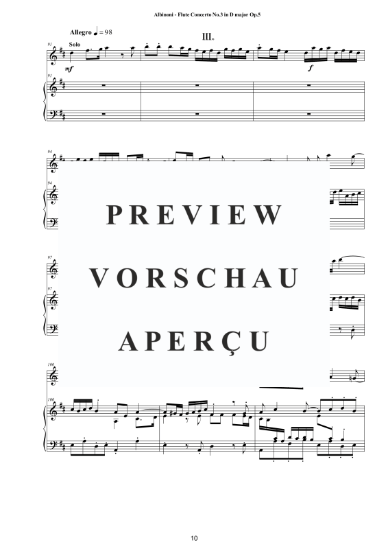 Product gallery: Page 11 of 11 Flute Concerto No.3 in D-Dur Op.5, , Flute and Piano (Harpsichord)
