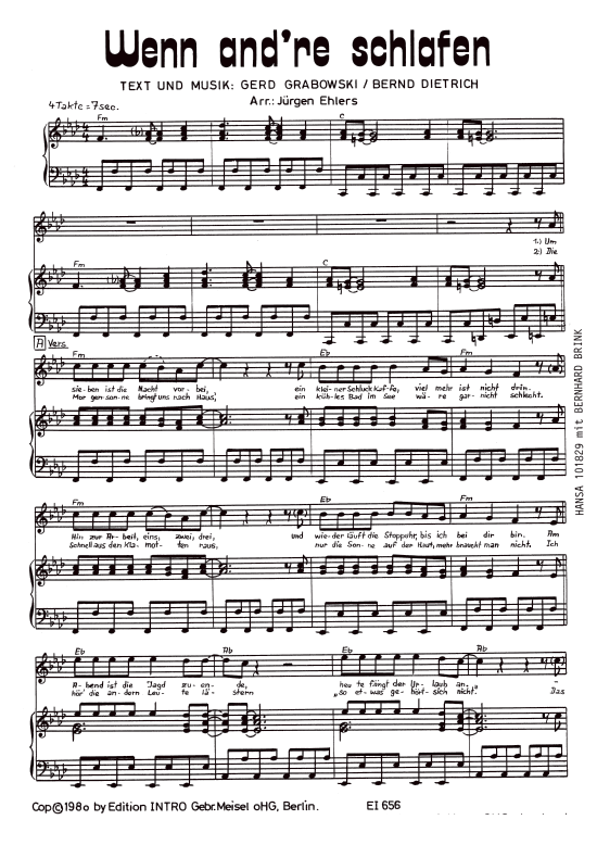 Produktbild zu: Wenn andre schlafenBernhard Brink