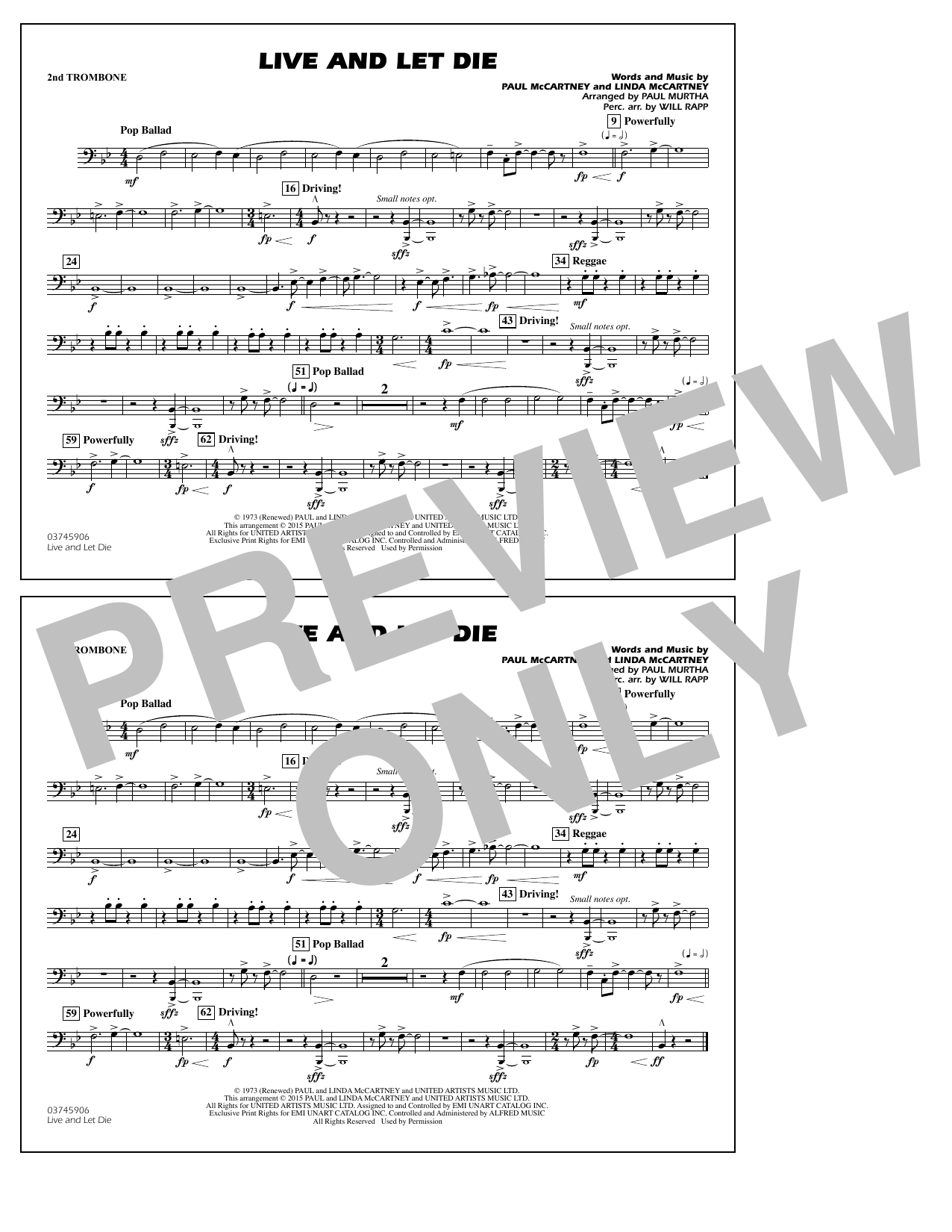 Product picture to: Live and Let Die - 2nd Trombone