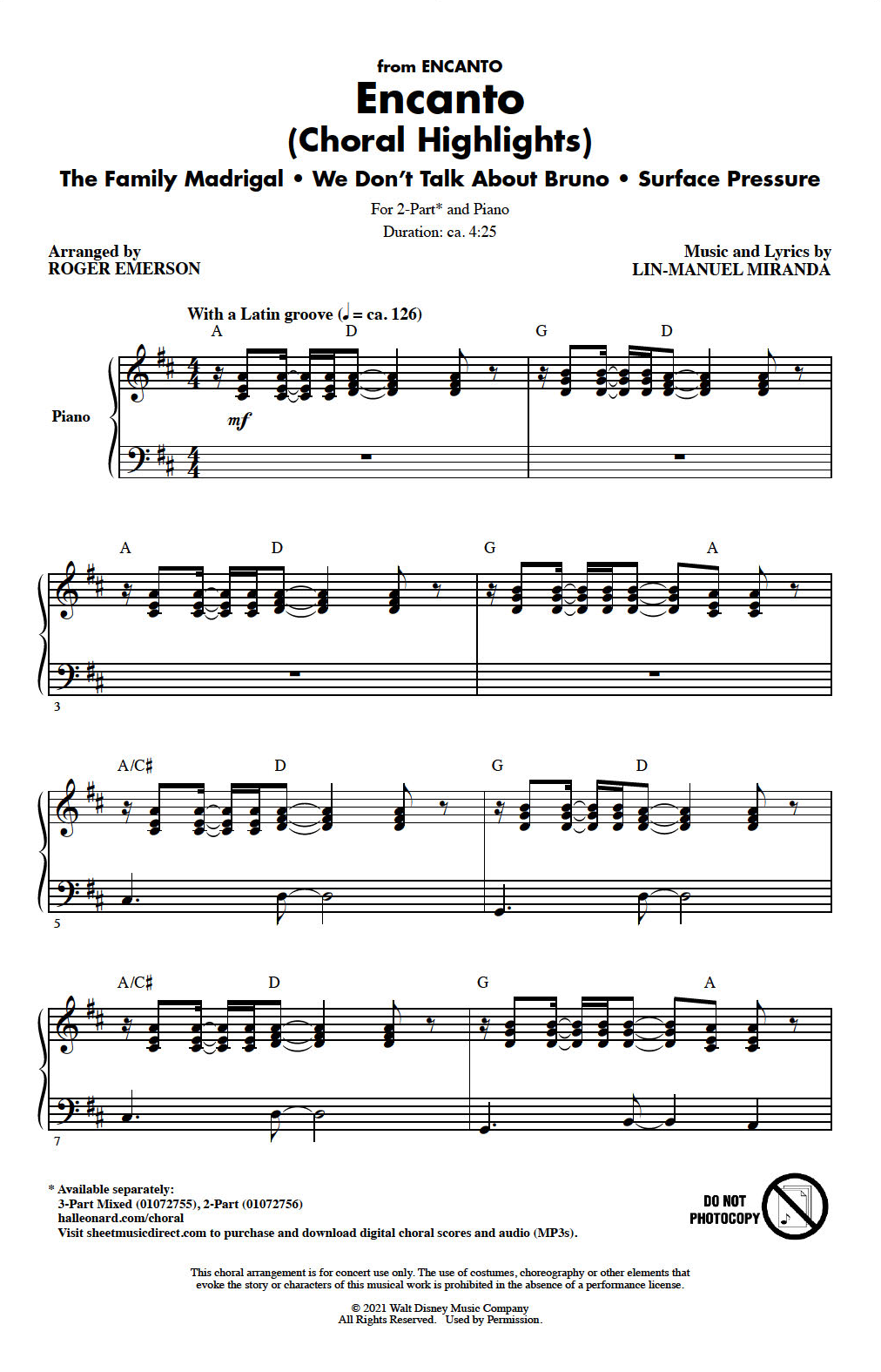 Product picture to: Encanto (Choral Highlights) (arr. Roger Emerson)