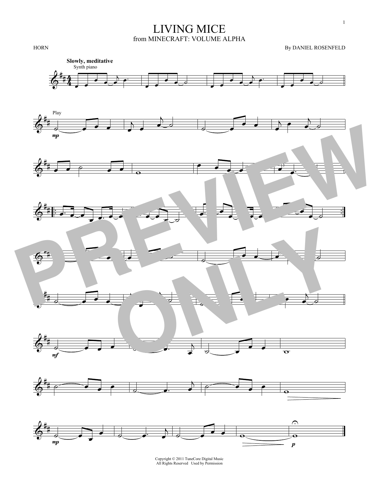 Produktgalerie: Seite 1 von 1 Living Mice (from Minecraft), C418, Horn