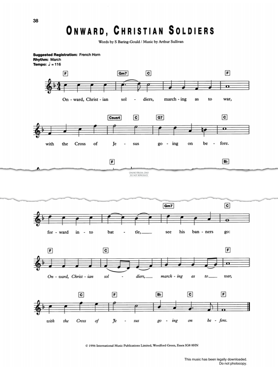 Produktgalerie: Seite 1 von 1 Onward, Christian Soldiers, Arthur S. Sullivan, Gesang, Keyboard