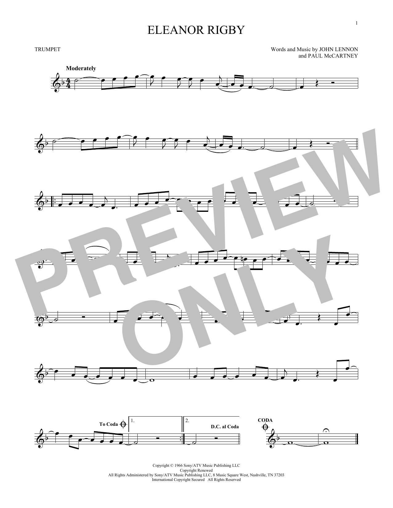 Produktgalerie: Seite 1 von 1 Eleanor Rigby, The Beatles, Trompete
