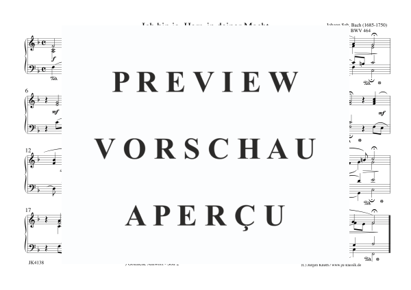 gallery: Ich bin ja, Herr, in deiner Macht BWV 464, , Gesang und Klavier