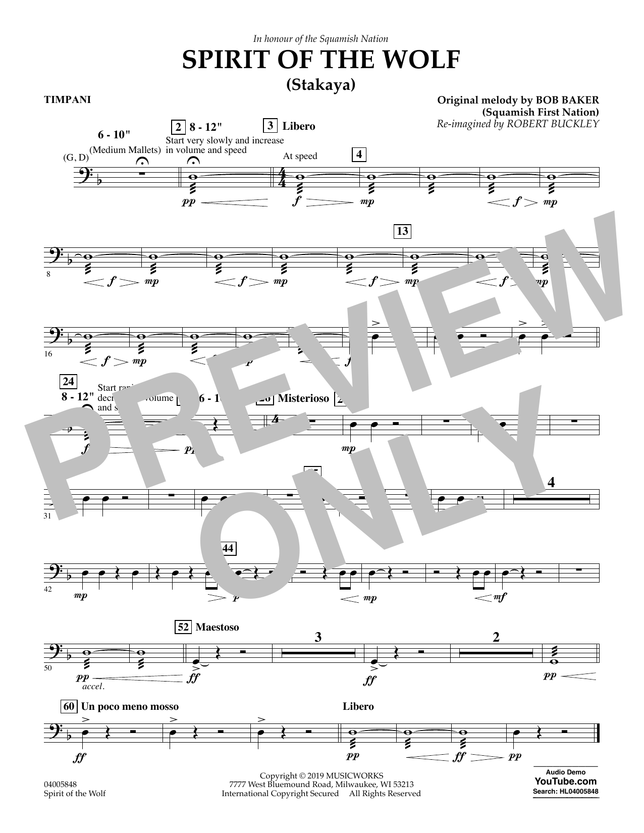 Product picture to: Spirit of the Wolf (Stakaya) - Timpani