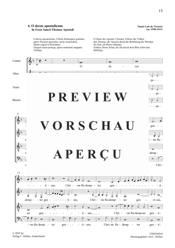 gallery: O decus apostolicum, , (Gemischter Chor)