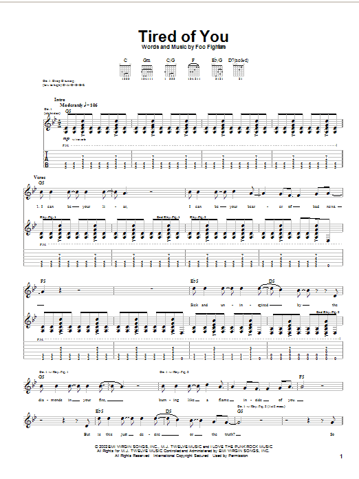 Product gallery: Page 1 of 1 Tired Of You, Foo Fighters