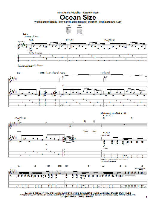 Produktgalerie: Seite 1 von 1 Ocean Size, Jane's Addiction, Gitarre
