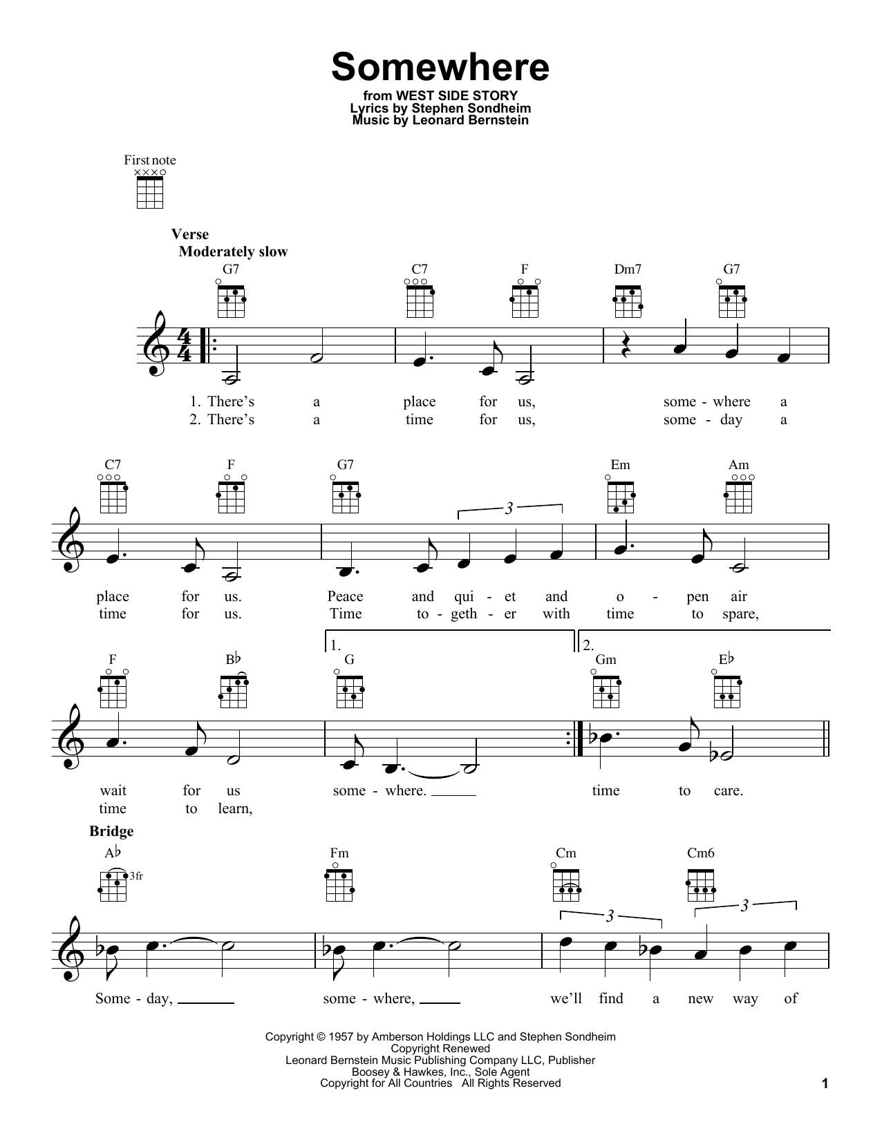 Product gallery: Page 1 of 1 Somewhere (from West Side Story), Leonard Bernstein