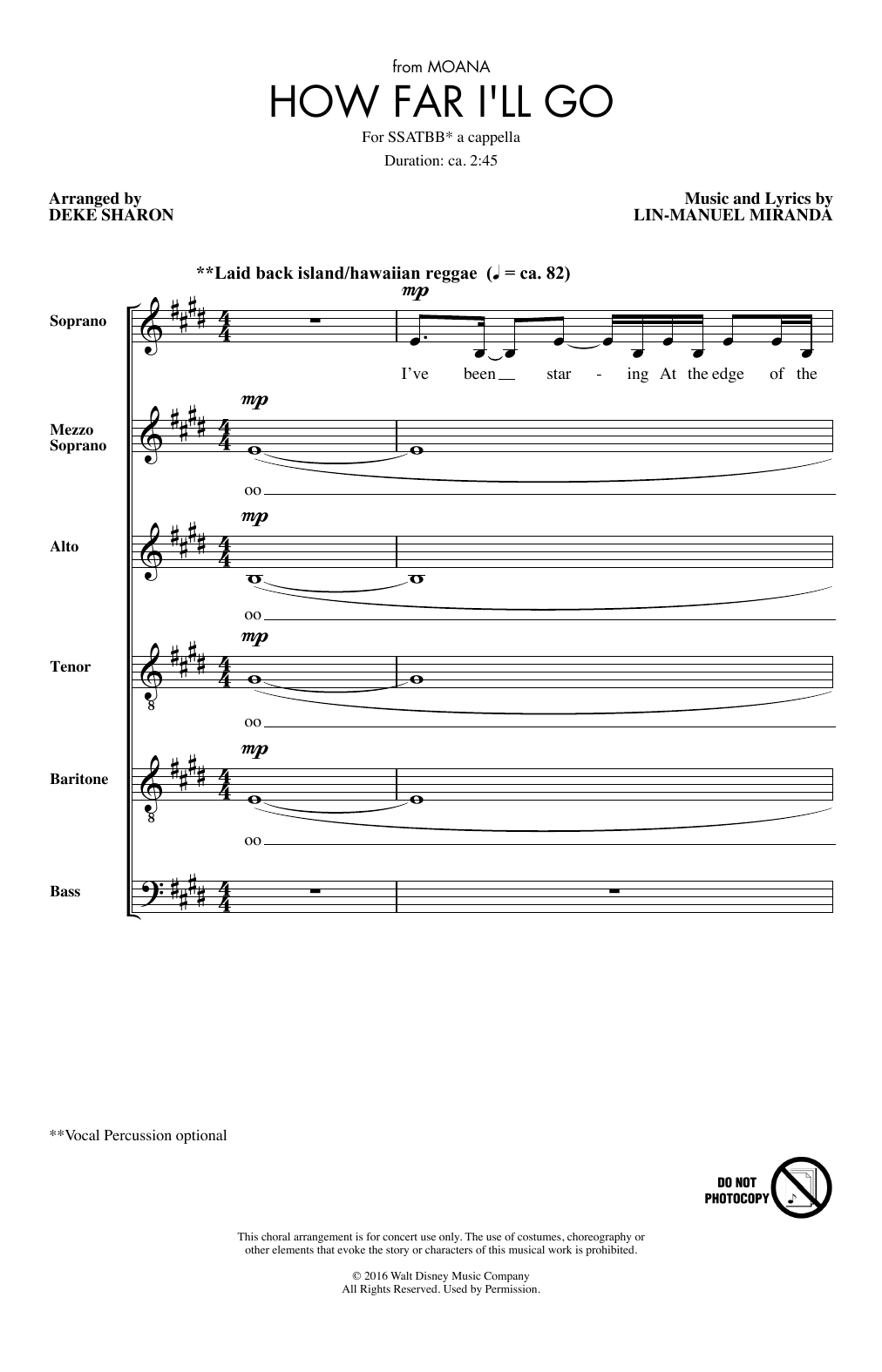 Product picture to: How Far I'll Go (from Moana) (arr. Deke Sharon)