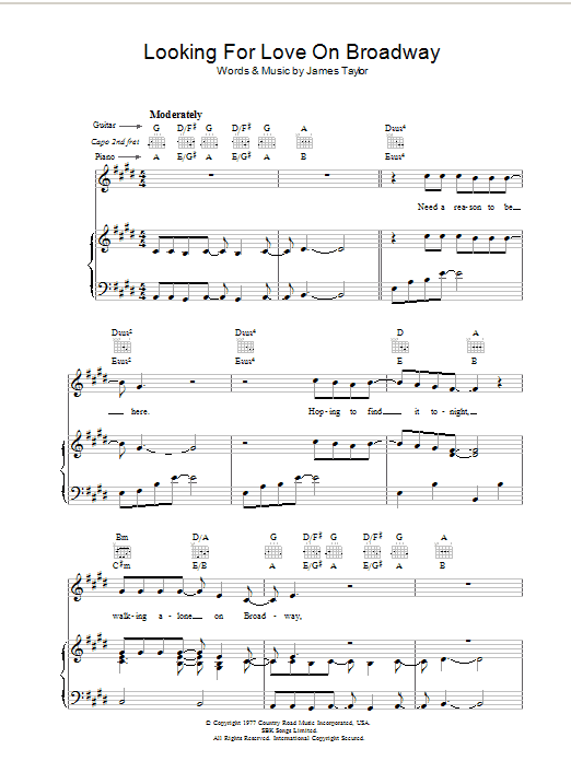 Produktgalerie: Seite 1 von 1 Looking For Love On Broadway, James Taylor, Gesang, Gitarre, Klavier