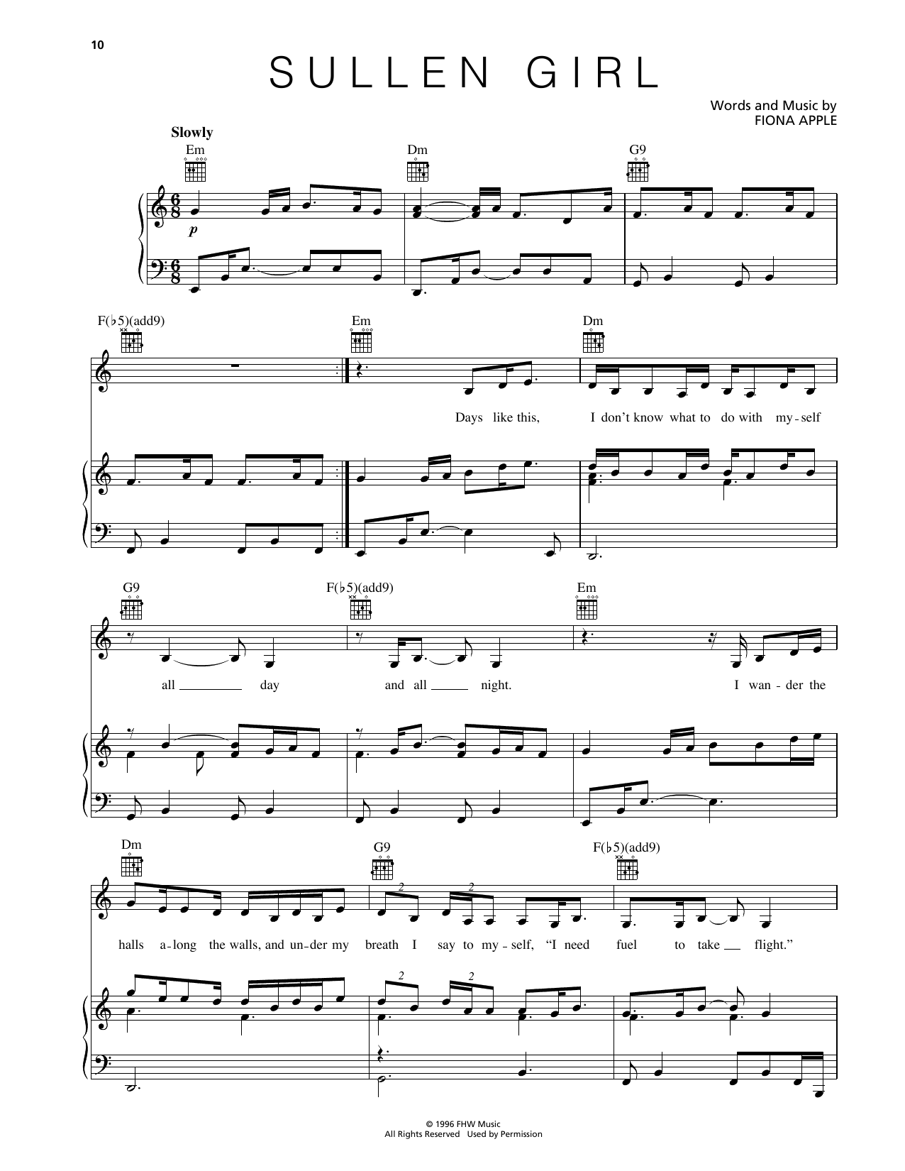 Produktgalerie: Seite 1 von 1 Sullen Girl, Fiona Apple, Gesang, Gitarre, Klavier