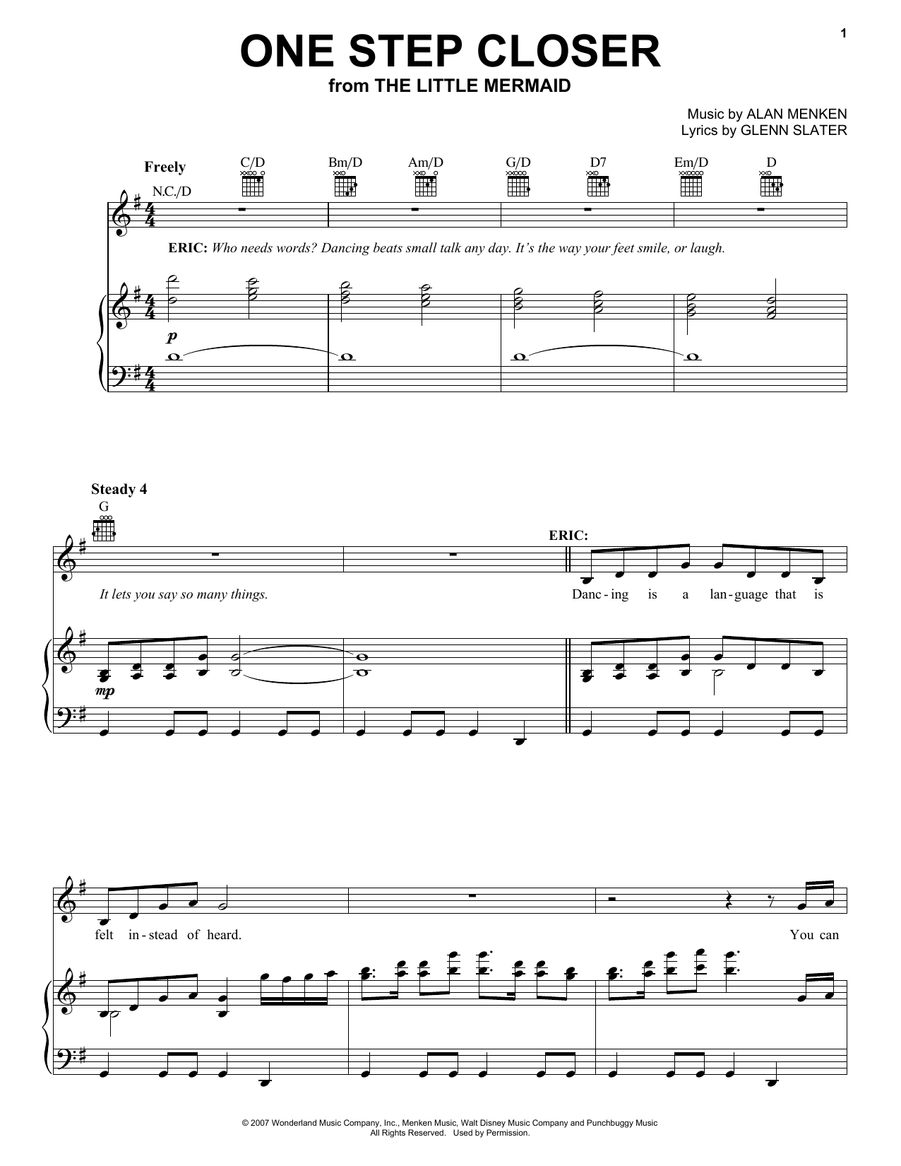 Produktbild zu: One Step Closer (from The Little Mermaid: A Broadway Musical)