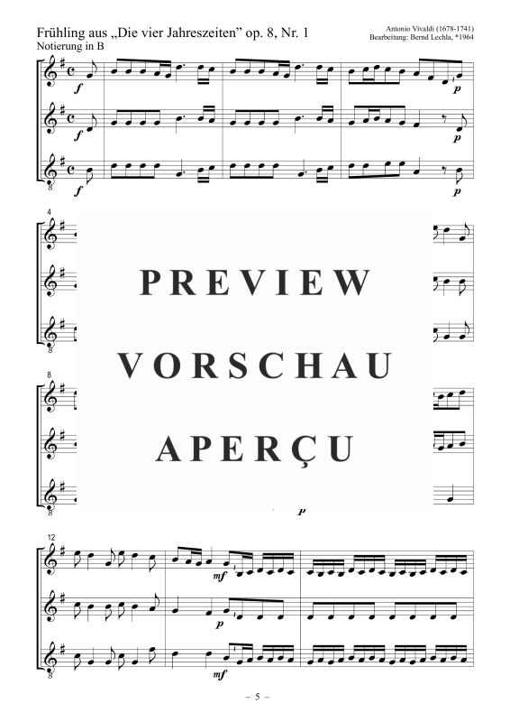 Produktgalerie: Seite 6 von 9 Frühling aus „Die vier Jahreszeiten” op. 8, Nr. 1, , Posaunenchor
