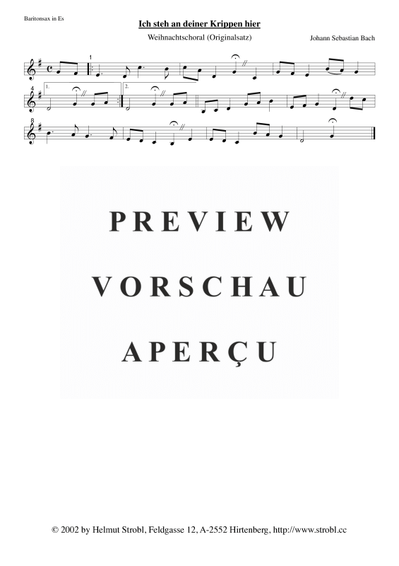 gallery: Ich steh an deiner Krippen hier, , Saxophonquintett AATTB