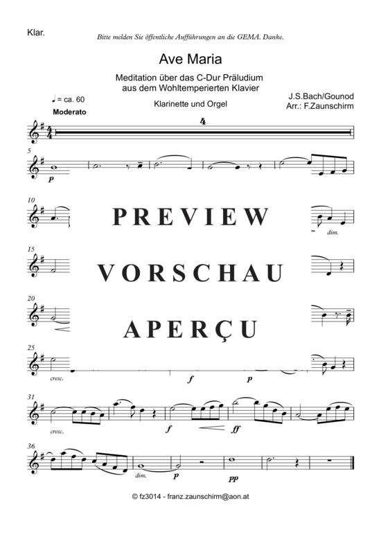 Product picture to: Ave Maria Bach / Gounod (Zaunschirm)