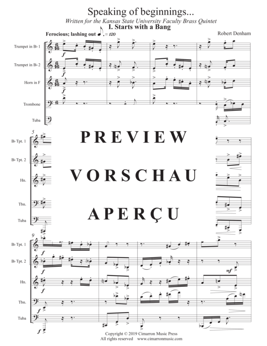 Produktgalerie: Seite 3 von 21 Speaking of Beginnings... , , (Blechbläser Quintett)