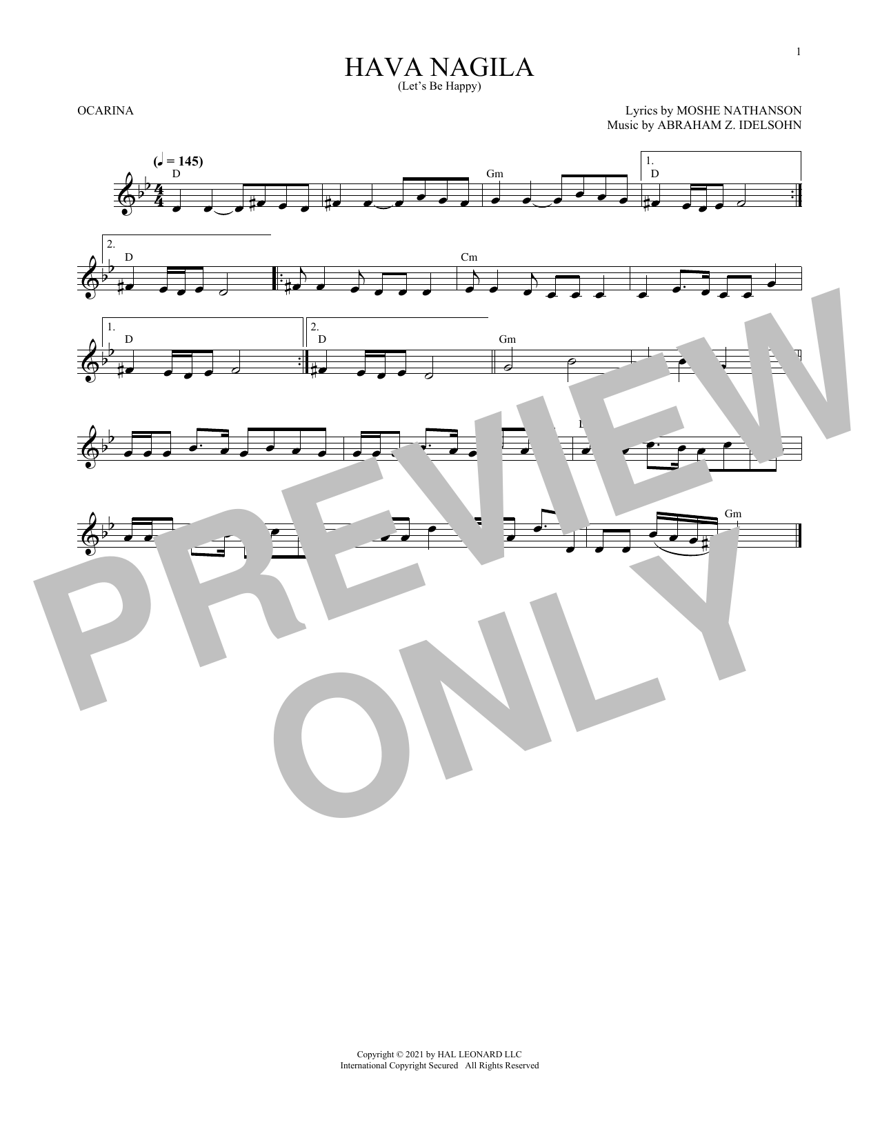 Product gallery: Page 1 of 1 Hava Nagila (Let's Be Happy), Moshe Nathanson