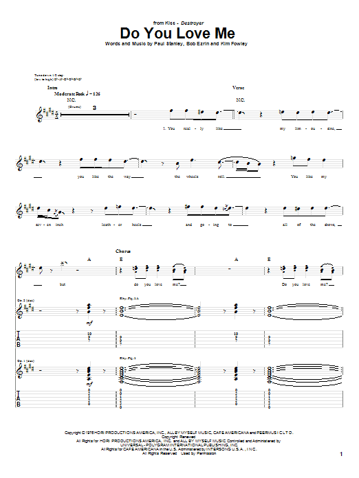 Produktgalerie: Seite 1 von 1 Do You Love Me, KISS, Gitarre