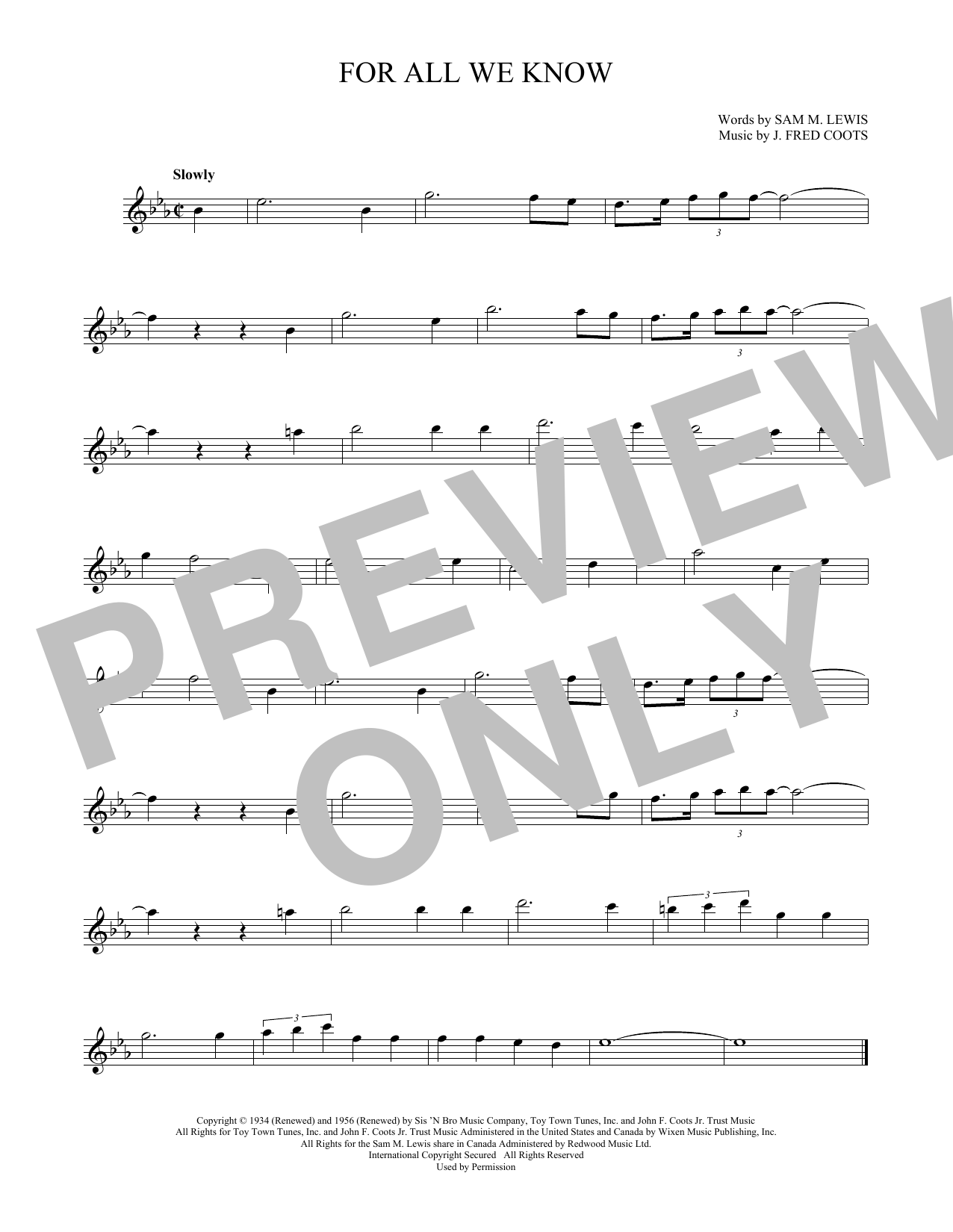 Product gallery: Page 1 of 1 For All We Know, J. Fred Coots