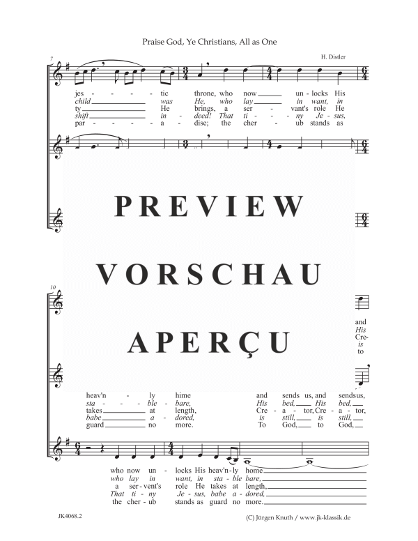 gallery: Praise God, Ye Christians, All as One (The Year Cycle, Op. 5 No. 10), , (Frauenchor SSA)
