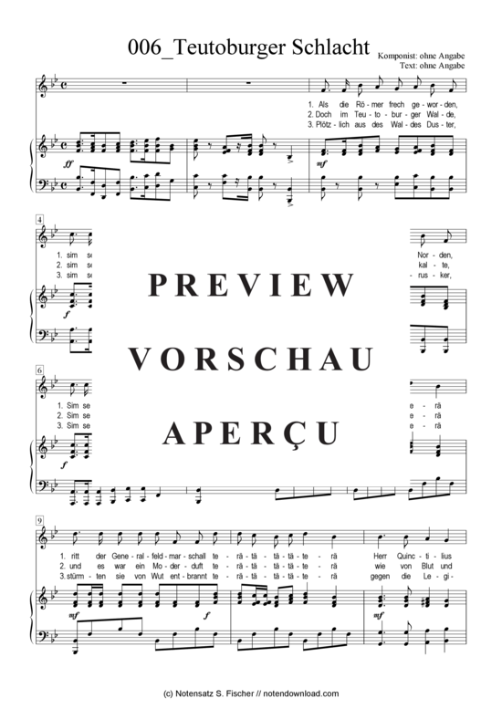 Produktgalerie: Seite 2 von 4 Teutoburger Schlacht , , Klavier und Gesang
