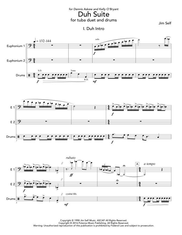 Product gallery: Page 1 of 11 Duh Suite, , (Dett 2x euphonium and drum set)